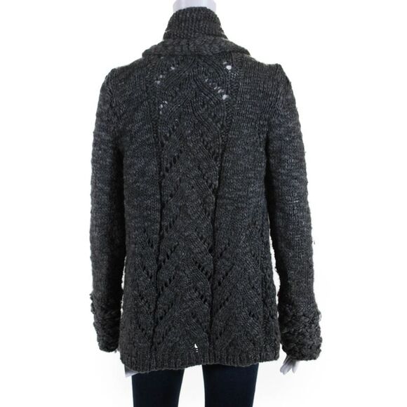 Calypso Saint Barth Womens Knit Cardigan Sweater Gray Wool Size Small - Picture 3 of 6